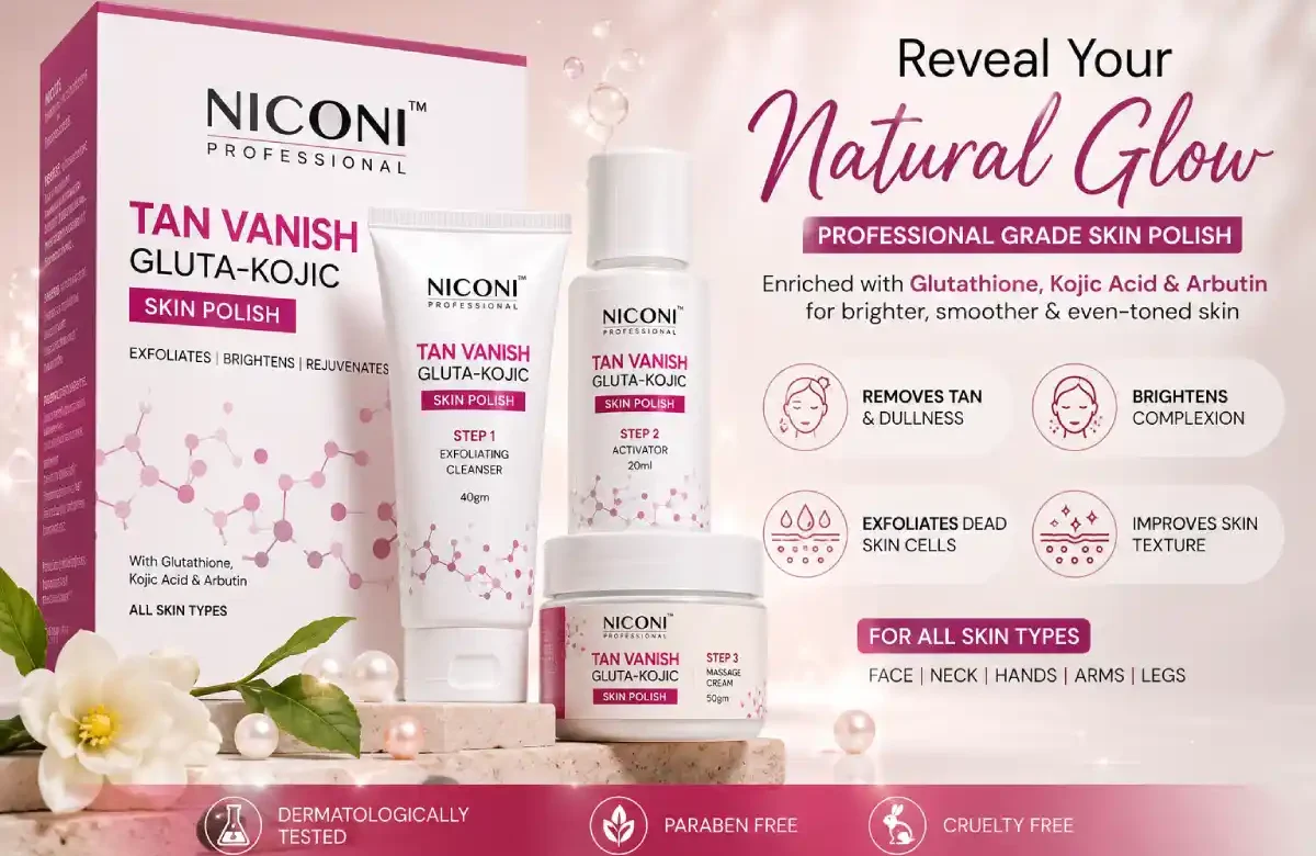 niconi tan vanish gluta-kojic skin polish: Benefits, Ingredients & Results